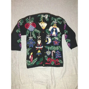 Womens Northern Isles Sweater Size XL Cardigan Hand Knitted Christmas Angel